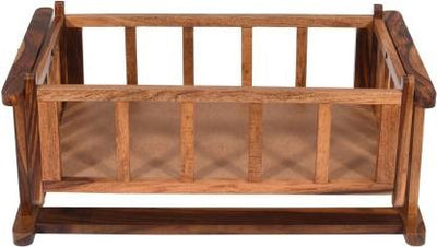 Tiana Sheesham Wood Baby Cradle with mattress