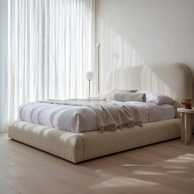 Helsinki Bed in Premium Boucle Fabric