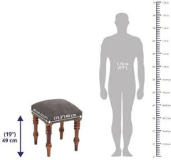 Claudia Round Side Stool in Teak Legs