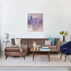 Watson Sectional Sofa in Brown Suede Fabric