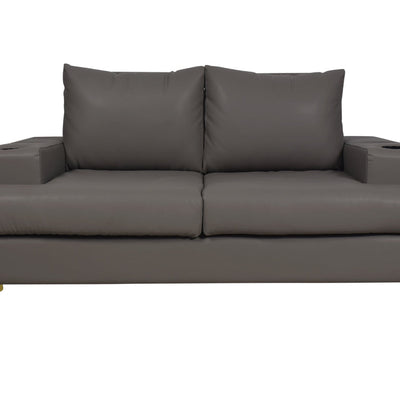 Duncan 4 Seater in Grey Leatherette