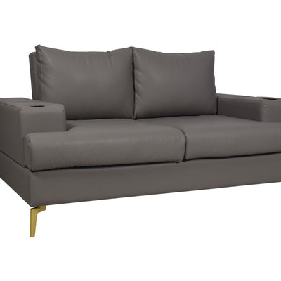 Duncan 4 Seater in Grey Leatherette
