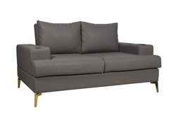 Duncan 4 Seater in Grey Leatherette