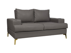 Duncan 2 Seater in Grey Leatherette