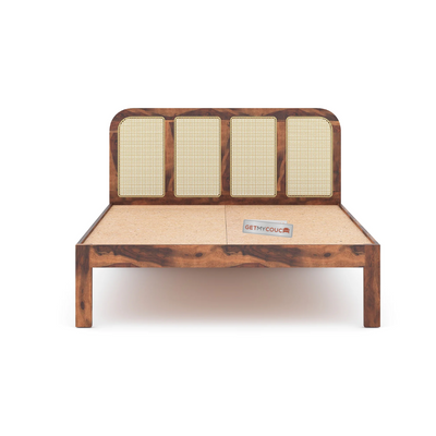 Beacon Storage Bed in Sheesham Wood With Cane Design