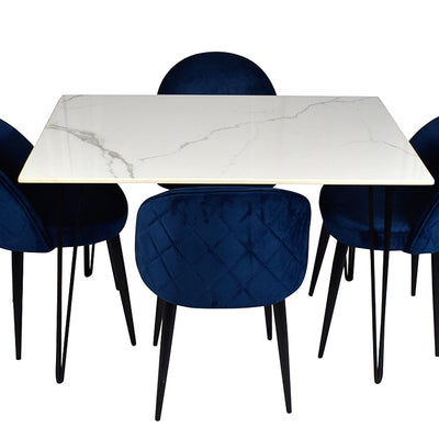 Stella 4 Seater Composite Top  Dining Set With Noel Chairs