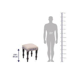 Claudia Round Side Stool in Mahogany Legs