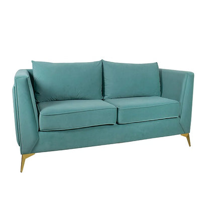 Dinzo Two Seater Sofa In Sea Green Velvet Fabric