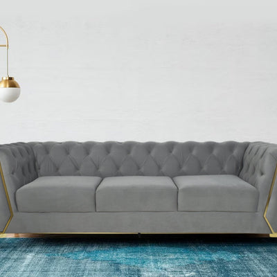 Dinzo Chesterfield 8 Seater Pure Leather Sofa