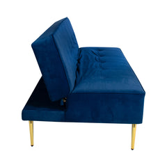 Zoey Sofa Bed in Blue Velvet Fabric