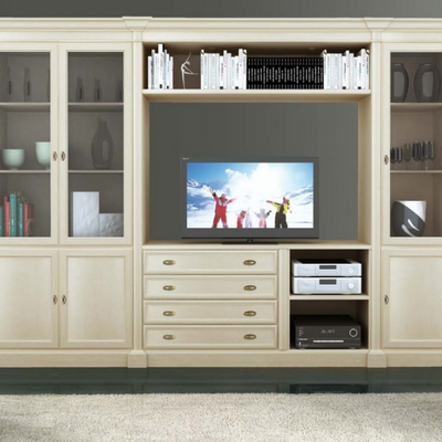 Classic Cream Entertainment& Storage Wall Unit