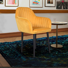 Harley Slipper Chair In Yellow Fabric