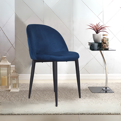 Noel Accent Chair In Premium Velvet Blue Fabric