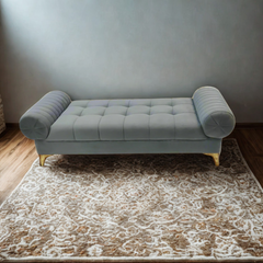 Liverpool Upholstered Bench in Velvet Fabric