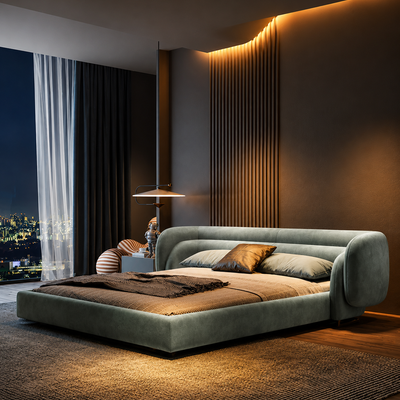 Maria Upholstered Bed with dual headboard