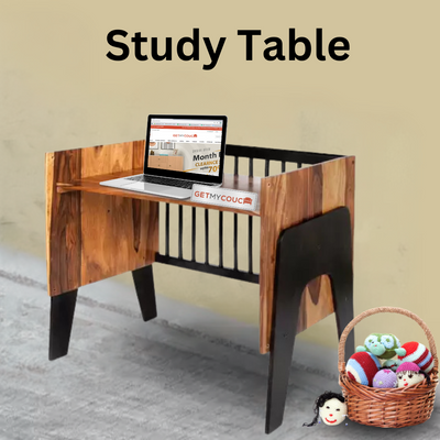 Bruto Crib-Cum-Study Table 2-in-1 Sheesham Wood