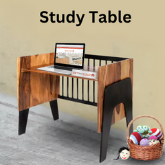 Bruto Crib-Cum-Study Table 2-in-1 Sheesham Wood