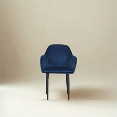 Harley Slipper Chair In Blue Fabric