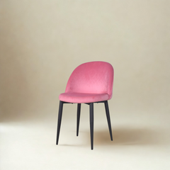 Noel Accent Chair In Premium Velvet Pink Fabric