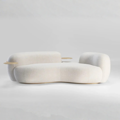 Serpentine 3 Seater Sofa with Metal Plate