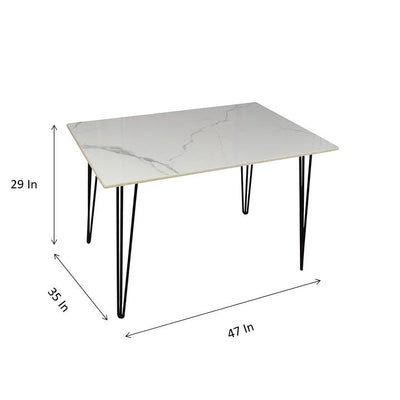 Stella 4 Seater Marble Dining Set With Glory Chair