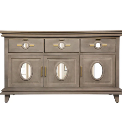 Pinnock Sideboard Cum Chest of Drawers in Grey Textured Finish