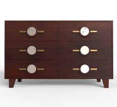 Pinnock Sideboard Cum Chest of Drawers in Layered Brown Finish