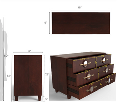 Pinnock Sideboard Cum Chest of Drawers in Layered Brown Finish