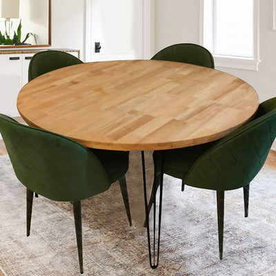 Ashley 4 Seater Round Dining in Rubber Wood With Noel Chairs