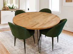 Ashley 4 Seater Round Dining in Rubber Wood With Noel Chairs