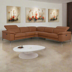 Kingsley Double Motorized Recliner  in Top Grain Leather