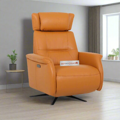 Shinara Leather Motorized Recliner Chair with Battery