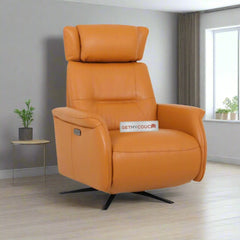 Shinara Leather Motorized Recliner Chair with Battery