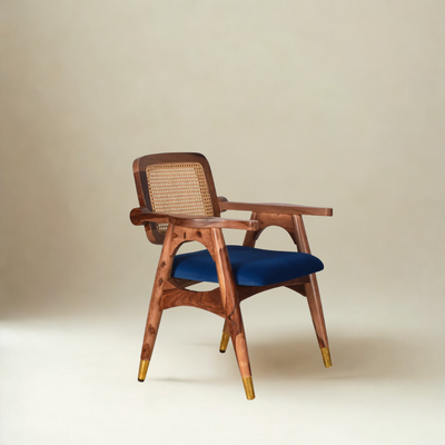 Aliva Cane Chair Sheesham Wood Dining Arm Chair