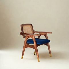 Aliva Cane Chair Sheesham Wood Dining Arm Chair