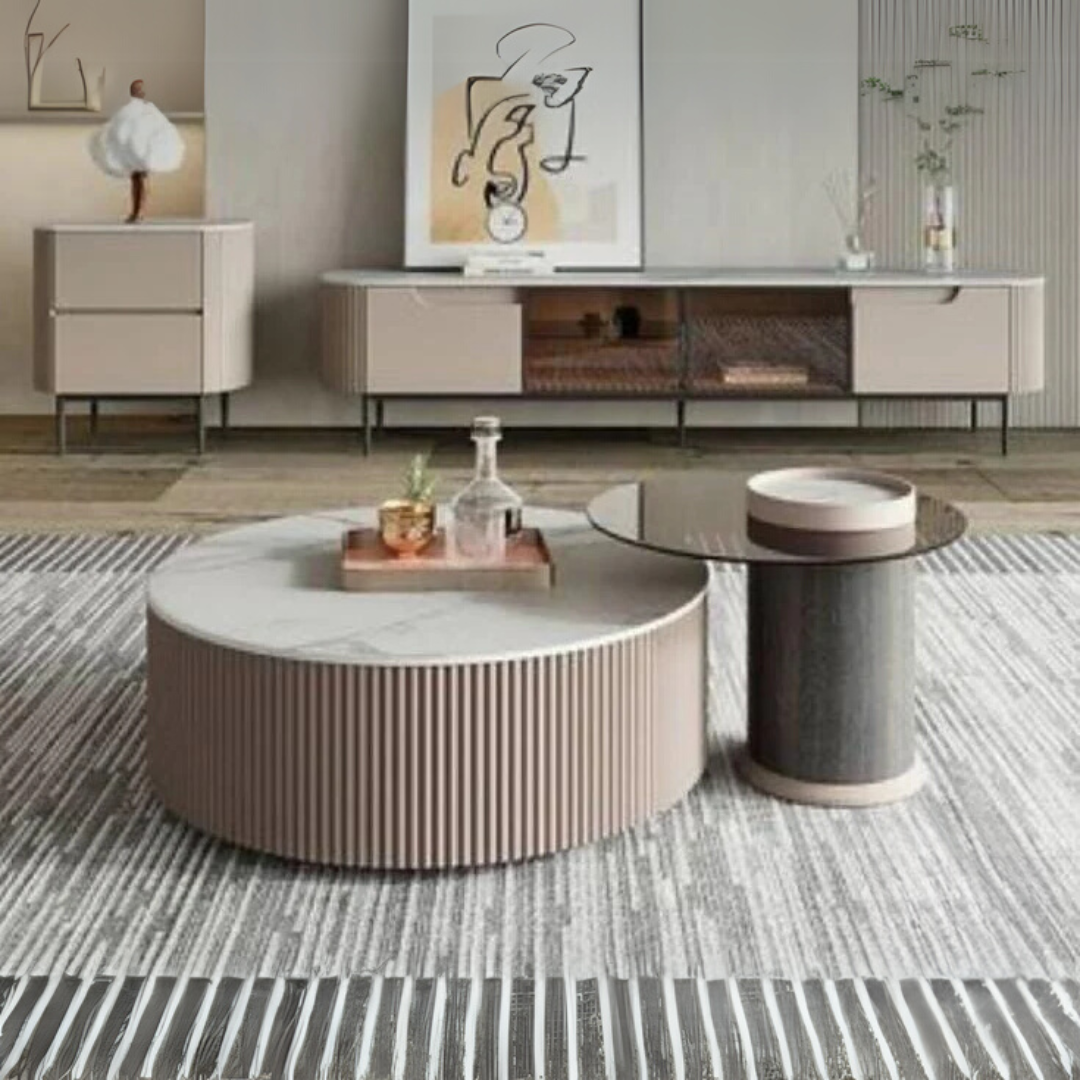Otelia Marble Round Nested Coffee Table
