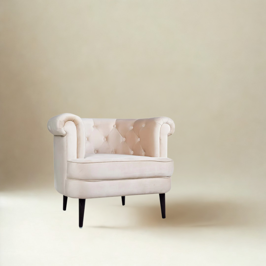 Bardot Lounge Chair In Velvet Fabric