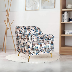 Adoree Lounge Chair in Premium Velvet Fabric