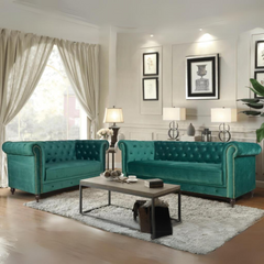 Vanisa 2 Seater Sofa Set In Cotton Fabric