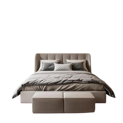 Stylo Upholstered Luxury Bed In Velvet Fabric