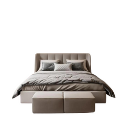 Stylo Upholstered Luxury Bed In Velvet Fabric