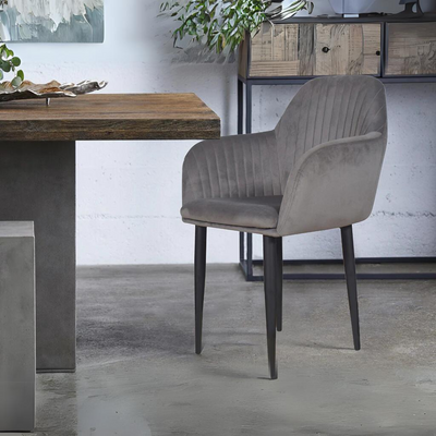 Harley Slipper Chair In Grey Fabric