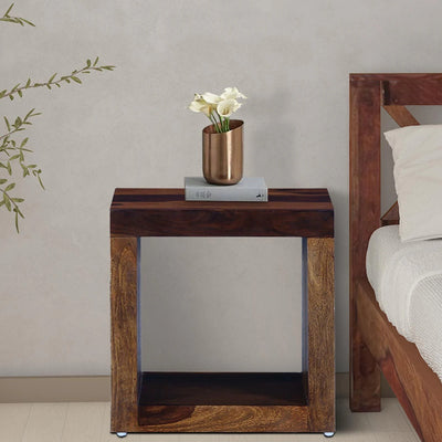 Open Bedside Table In Sheesham Wood