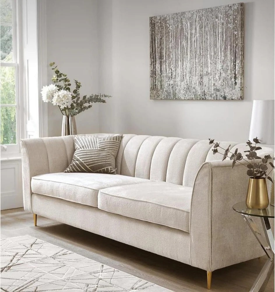 William 3 Seater Sofa In Velvet Fabric