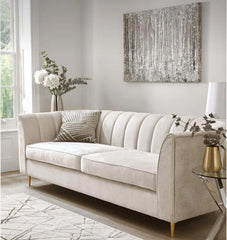 William 3 Seater Sofa In Velvet Fabric
