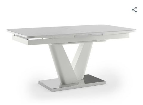 Dining Room Table Marble With High Gloss Finish-Color White