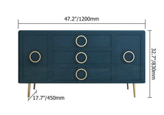 Render Sideboard Cum Chest of Drawers in Blue Textured Finish