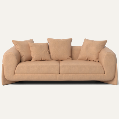 Uchiha 2 Seater Motorized Recliner in Fabric — Peach Grain
