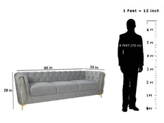 Dinzo Chesterfield 8 Seater Pure Leather Sofa