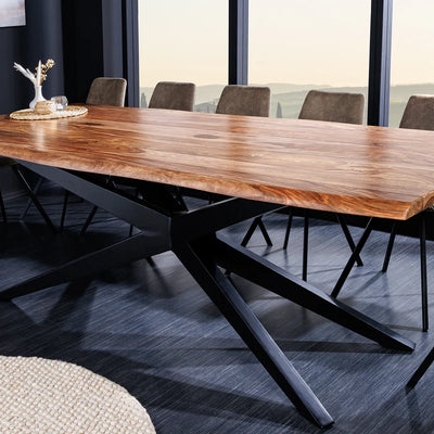 Spider Live Edge Dining Table in Sheesham Wood Top